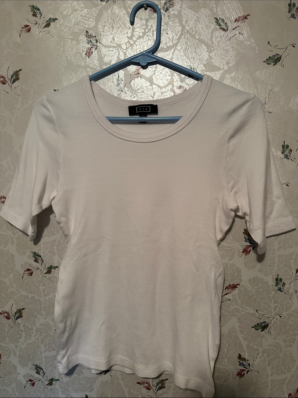 AYR White Short Sleeve Ribbed Tee